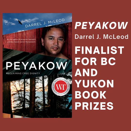 Peyakow a finalist for 2022 BC and Yukon Book Prizes